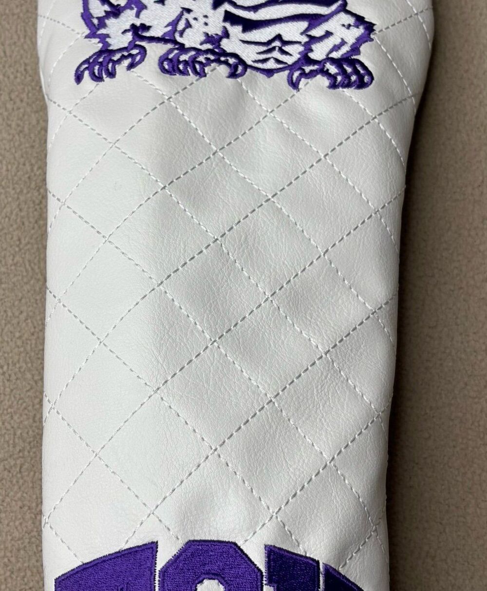 Quilt Stitch TCU Horned Frogs Golf Headcover White Purple - Picture 3 of 7